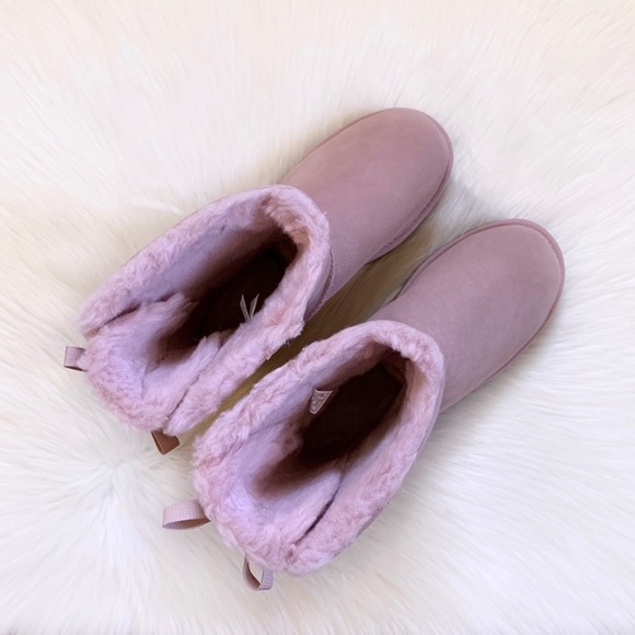 UGG Short Continuity Bow Boots In Pink Crystal - Picture 4 of 8